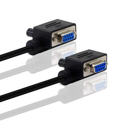 PNGKNYOCN 30 см Кабель DB9 RS232 последовательный, проходной. Кабель RS232 «гнездо-гнездо» с угловым разъемом 90 градусов слева направо, YOUCHENG, для компьютеров,