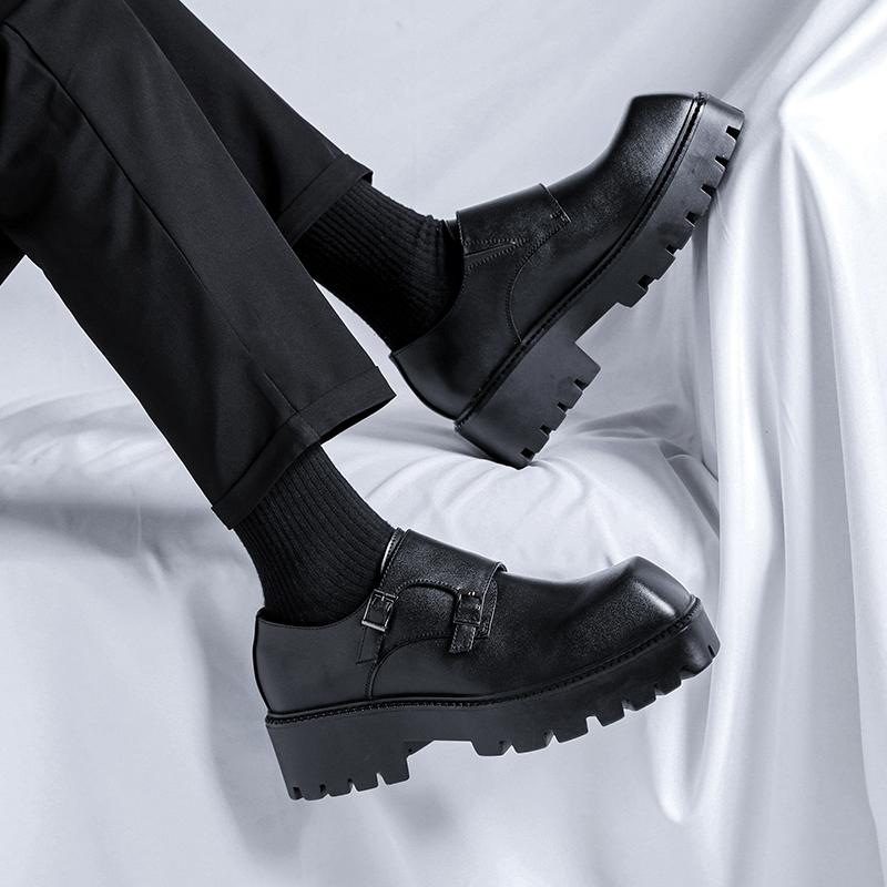 Модная горячая распродажа Черные мужские кожаные туфли на толстой подошве Роскошный дизайнерский стиль ПЛАТЬЕ деловая вечеринка Модная взрослая повседневная трендовая обувь