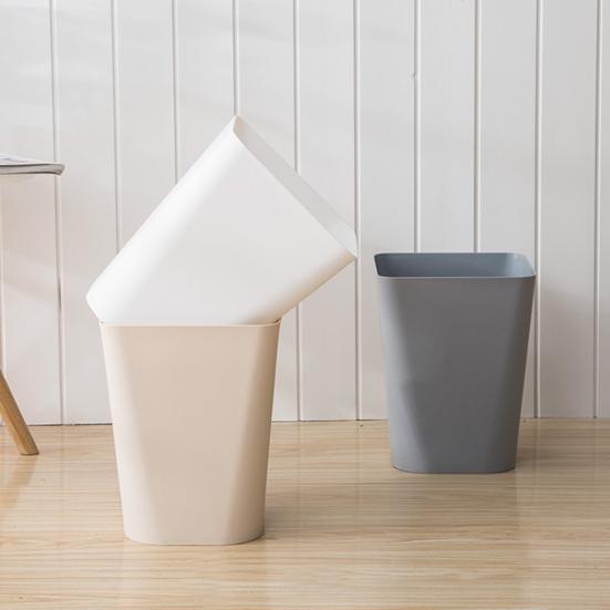 Небольшая мусорная корзина, мусорное ведро большой емкости, однотонное, легко моющееся, для использования в помещении и на улице, пластиковое мусорное ведро