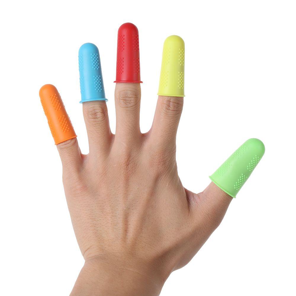 5 шт. Наперсток для рукоделия, шитья, нескользящие защитные колпачки, силиконовый напальчник, защита для пальца