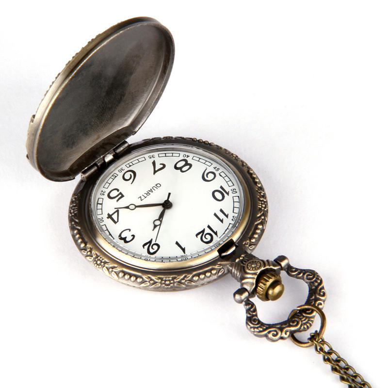 Винтажное ожерелье с подвеской в виде карманных кварцевых карманных часов Great Wall