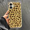 Коричневый чехол с леопардовым принтом для iPhone 15 16 14 11 12 13 Pro Max 16 15 14 Plus, противоударный мягкий бампер, лазерный серебристый IMD-чехол