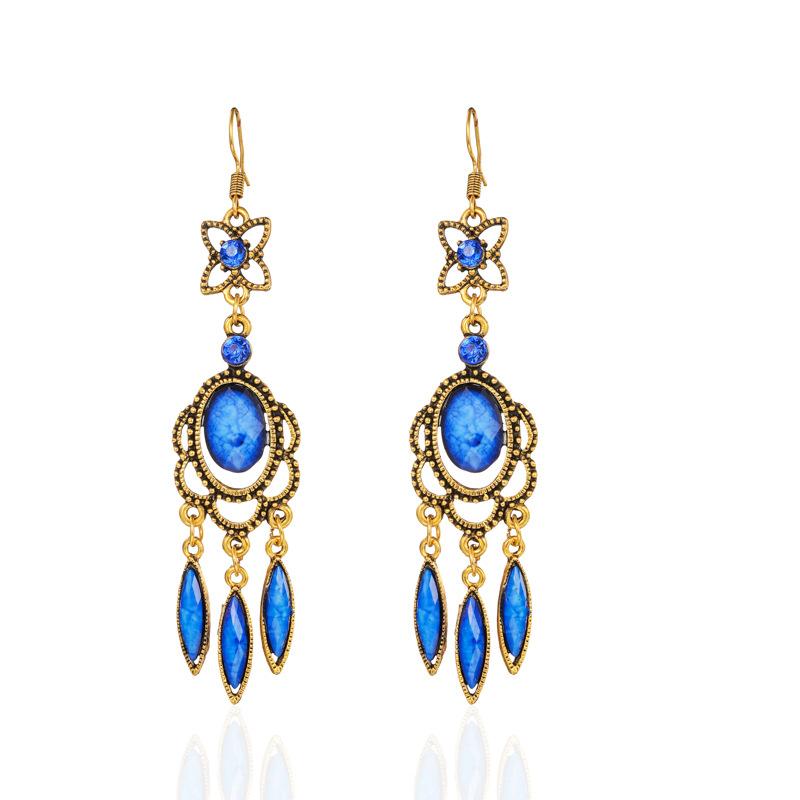 Ethnic Vintage Dangle Earrings for Women Tassel Waterdrop Earring Wedding Festival Jewelry Accessories