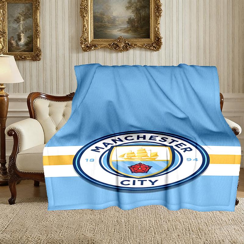 Manchester United Manchester City Pattern Blanket, Cozy Blanket for All-Season Comfort on Sofas, Beds, Office, Car, Camping and Travel