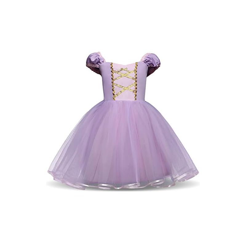 [TaiTas] princess dress cosplay child one piece tulle (130, Rapunzel)