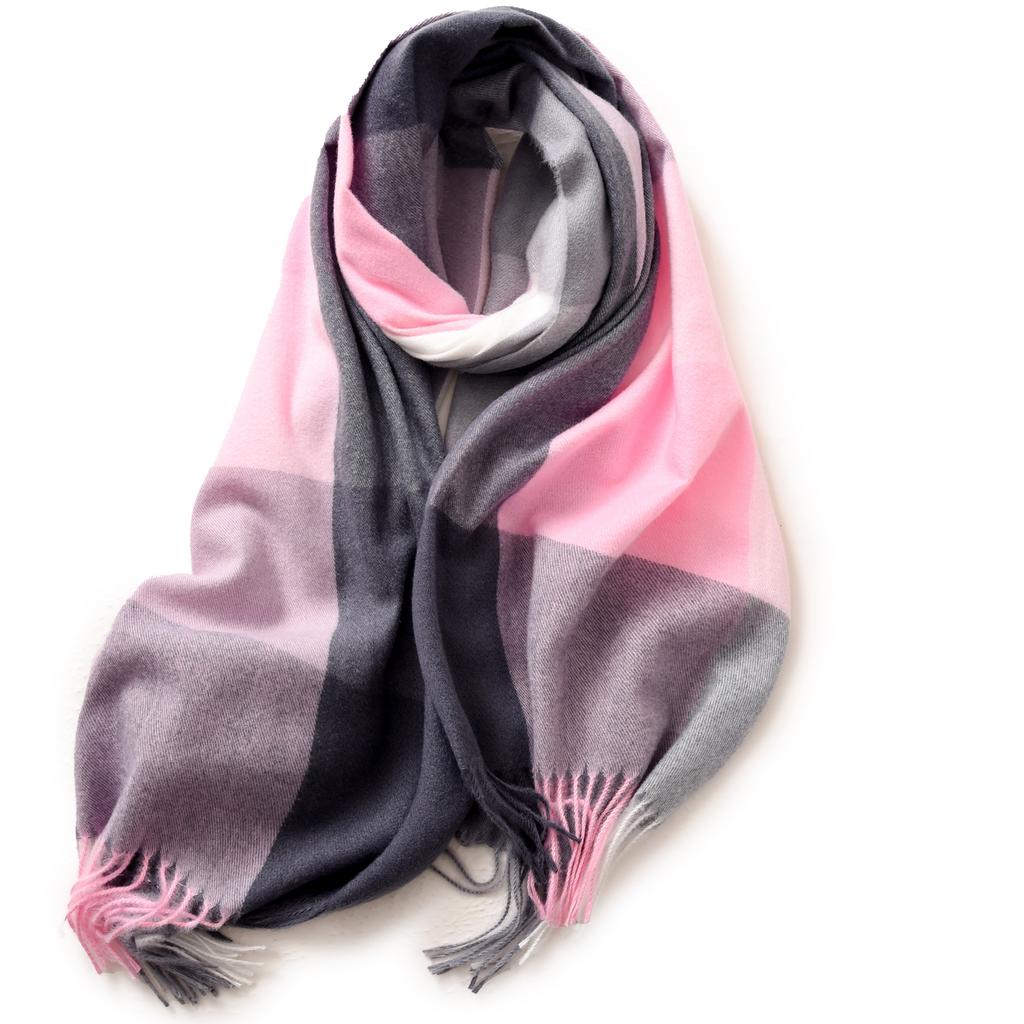 Striped Plaid Shawl Elegant Socialite Style Autumn and Winter Warm Scarf for Women High End Feeling 2025 Fashionable Women Scarf
