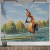 Тканевое панно Chicken Joe Flag Surfs Up Смешной мем Макраме Эстетичное украшение комнаты Аниме Игровые плакаты Художественные панно для дома