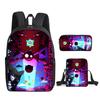 Classic Popular New Geometry Dash 3D Print 3pcs/Set pupil School Bags Laptop Daypack Backpack Inclined shoulder bag Pencil Case