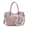 Lace Bow Pu Water Bucket Bag With Zip Closure For Daily Casual Use
