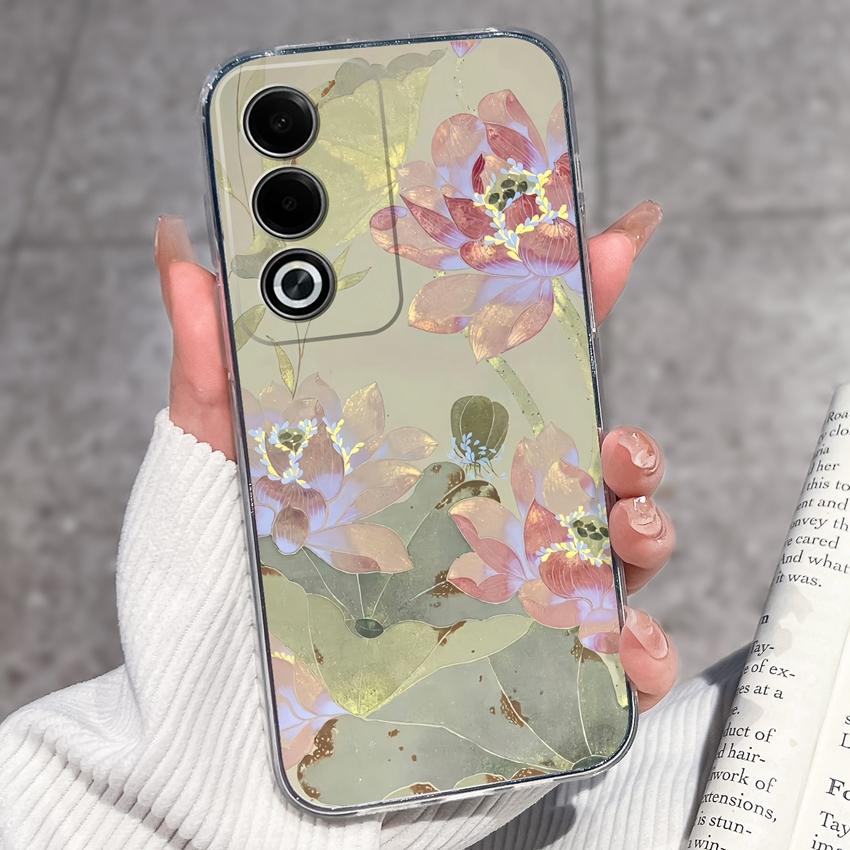 Роскошный противоударный чехол для телефона Oppo A3 A5 A1 Pro A3x AX5 AX5s A7 A8 Ace2 с милыми цветочными узорами, прозрачная защита из ТПУ, задняя крышка для корпуса Oppo