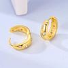 925 Silver Earrings Golden Round Circle Hoop Earrings For Woman Female Fashion Wedding Engagement Jewelry