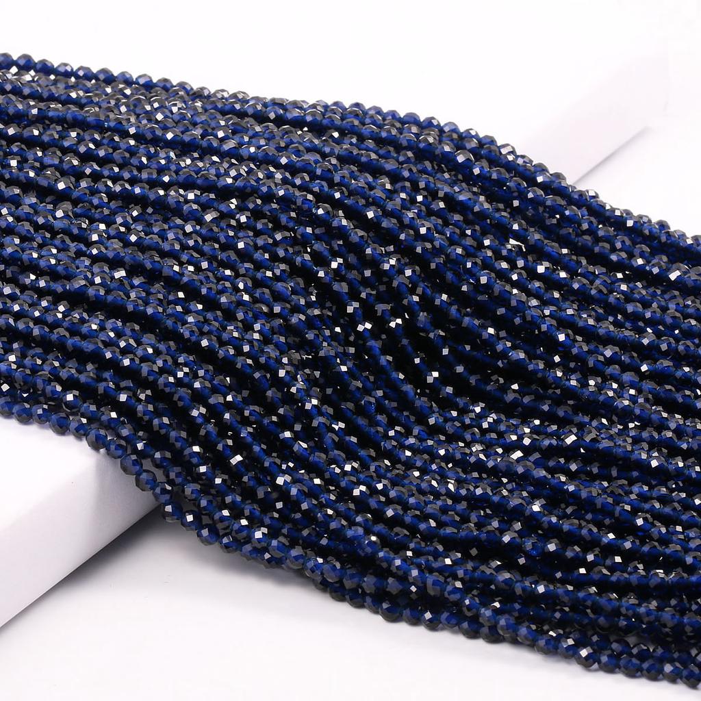 Small Beads Natural Stone Beads Tourmaline Sapphir 2,3,mm Section Loose Beads for Jewelry Making Necklace DIY Bracelet (38cm)