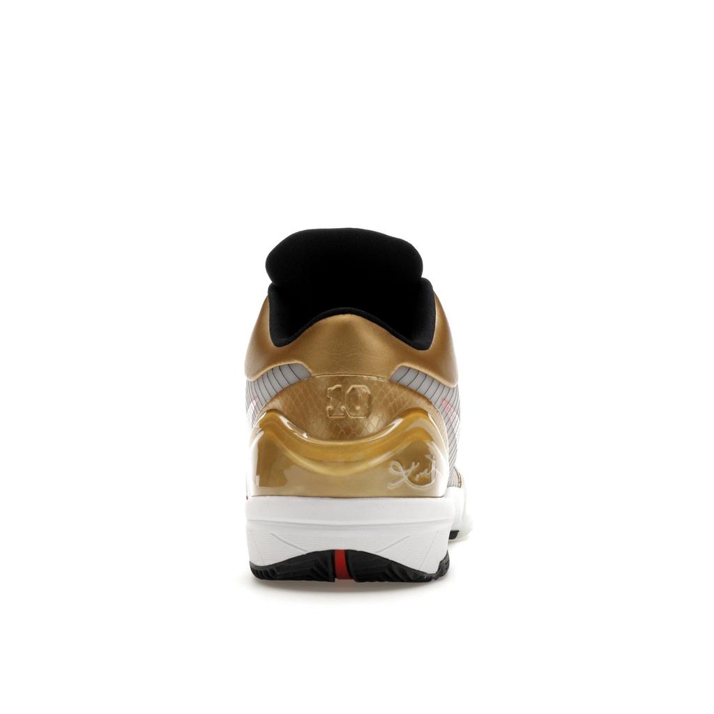 Nike Кроссовки Zoom Kobe 4 Protro Gold Medal 2024 Unisex White Dark-Obsidian Varsity-Red FQ3544-100