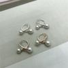 [Onm] Onm 8mm 6mm Pearl Layered Fashion Silver Earrings (9806128)
