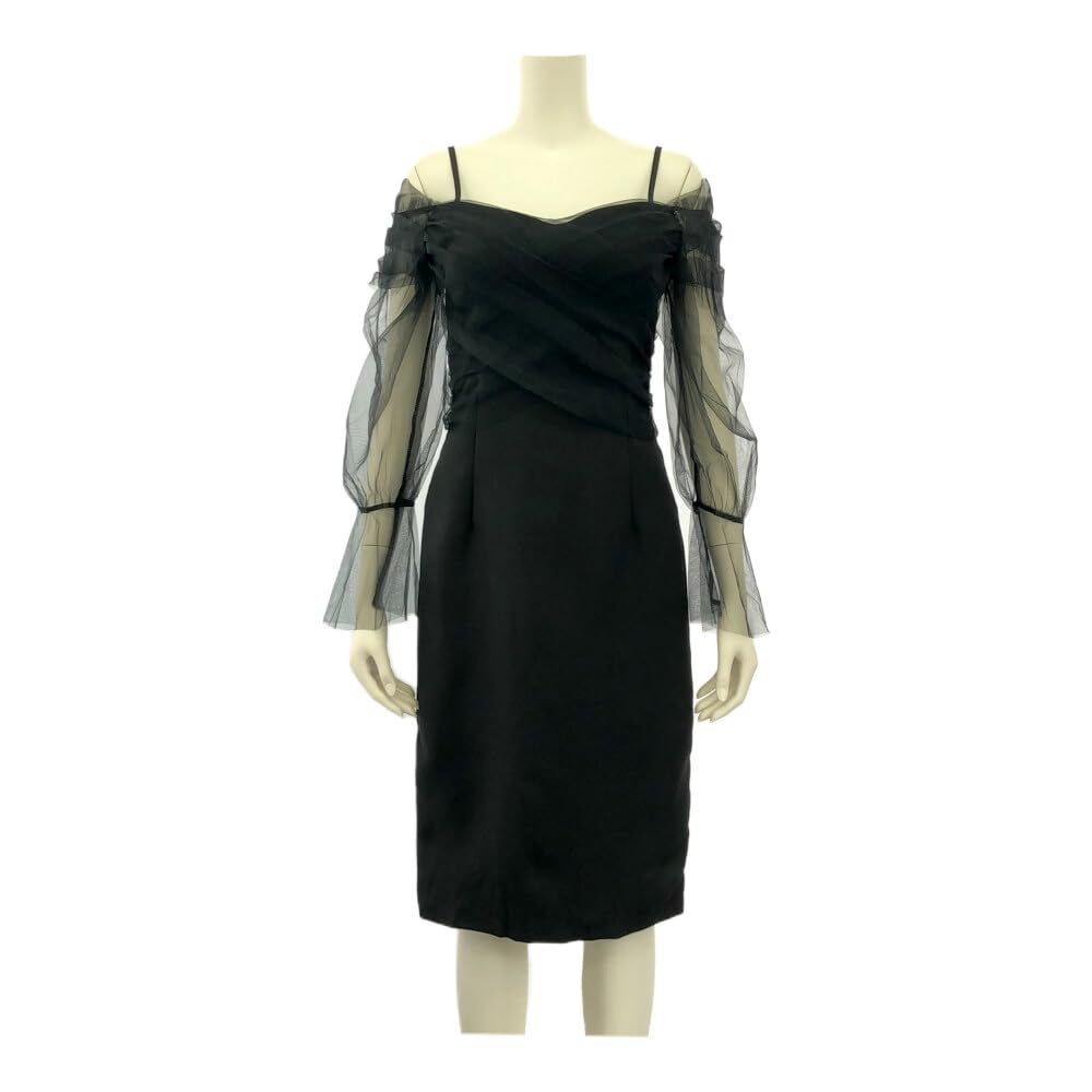 GRAXIA Midi Идеально для и Размер XL Женское платье с открытыми плечами, Для ведущих, Клубов, Лаунжей, Длины до колена, Черное,