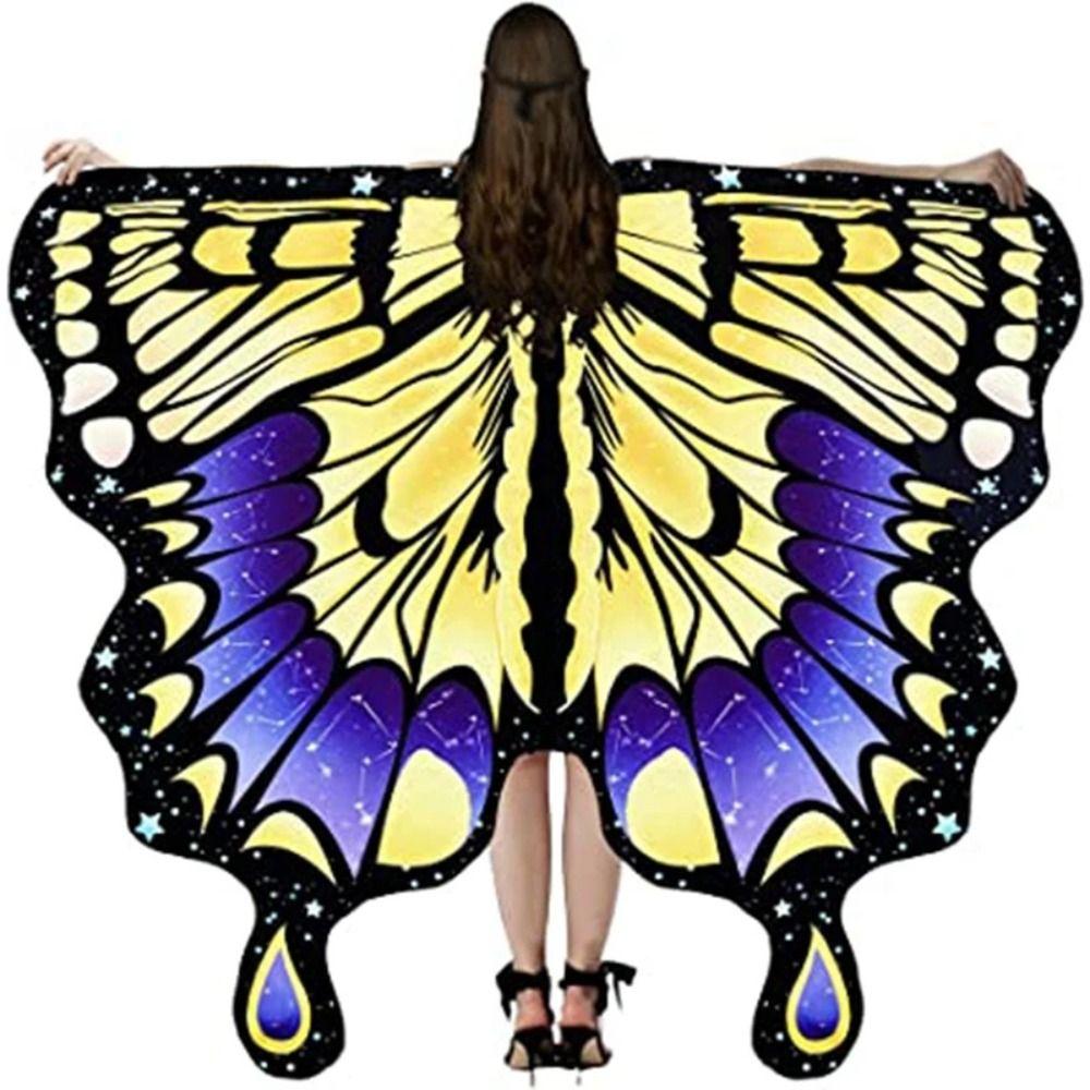 Colorful Fairy Wings Cloak Rotating Butterfly Shawl Cape Butterfly Wings Shawl Stage Belly Dance