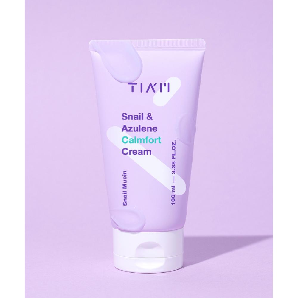 Крем для комфорта с муцином улитки и азуленом Tiam Snail Azulene Comfort Cream 100 мл