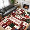 Christmas Custom Name Printed Square Area Rug Soft Non Slip Floor Carpet For Bedroom Holiday Gift