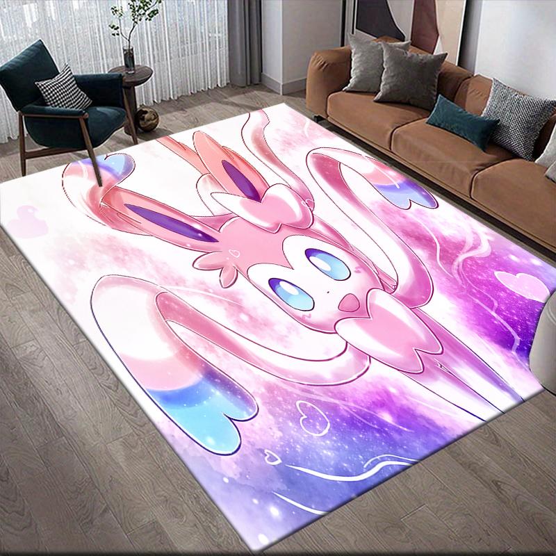 Eevee Pokemon2 Square Area Rug, Non-Slip Floor Mat for Home Decor, Perfect Gift for Eevee Fans.chl