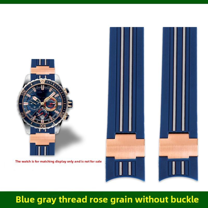 Натуральный каучуковый ремешок для часов 22 мм изогнутый для Ulysse Nardin 263-10-3/93 263 DIVER Силиконовый ремешок Складная застежка Водонепроницаемые браслеты
