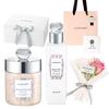 JILL STUART Gift Coffret Aromatic Bath Salt White Floral Body Milk Body Care Gift Set Message Mini Bouquet & [Gift Box, Shopper, Card, Included]