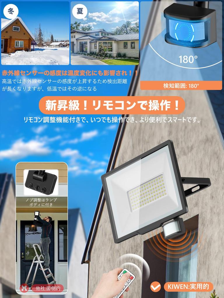 new explosive with human sensing KIWEN sensor outdoor super bright LED 100V 100W 6500K stepless human security lighting detection human sensing Sensor