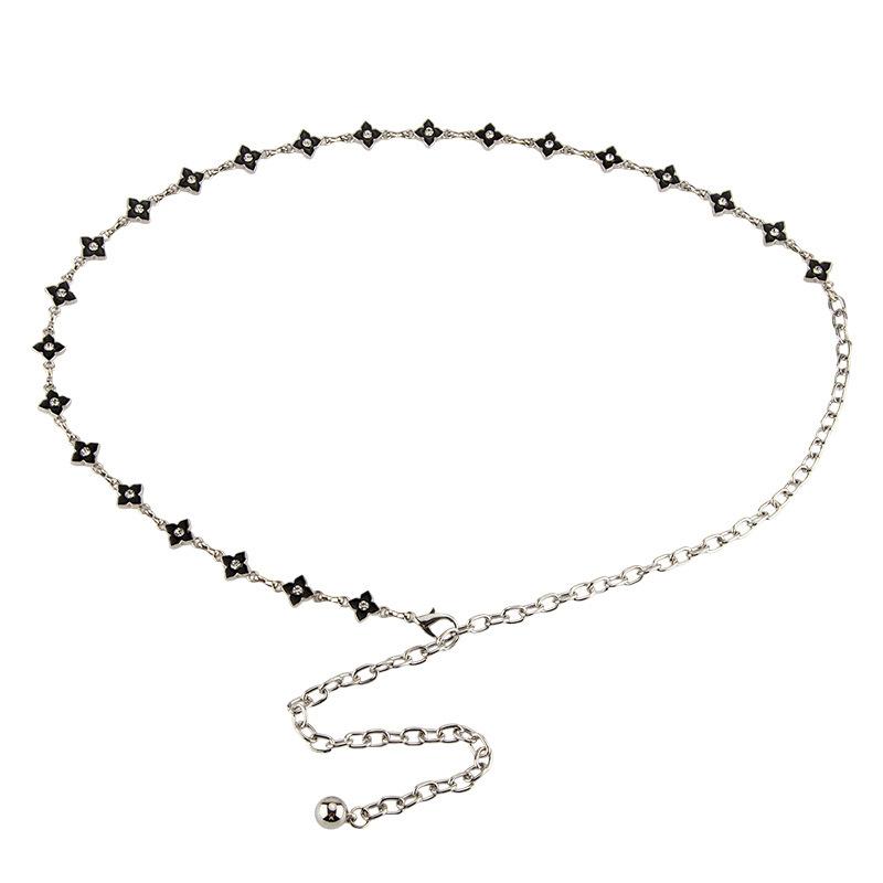 Ladies Metal Slim Waist Chain Star Clover Dress Accessories Belt Chain Ladies