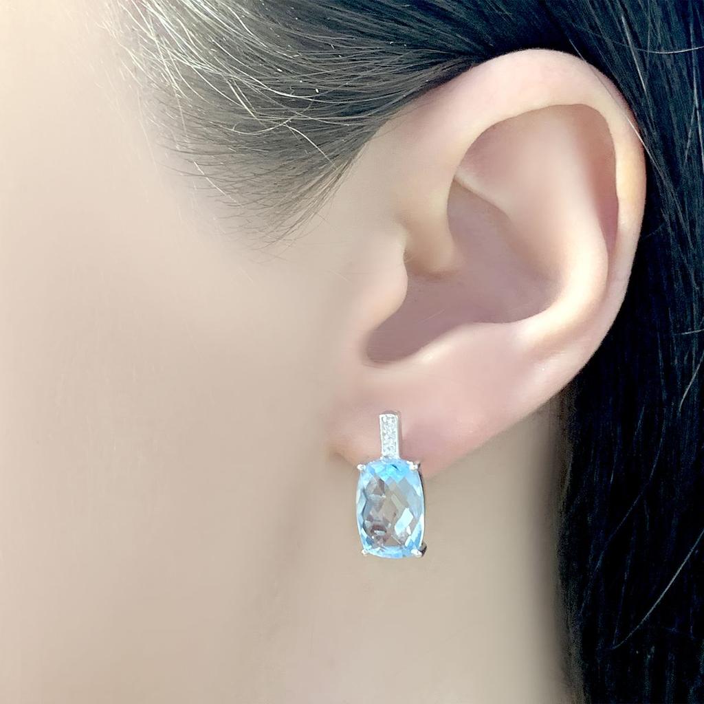 Серебряные серьги с натуральным топазом 7.73ct (1078129)