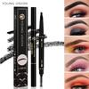 YOUNGVISION Eyebrow Pencil Triangle Automatic Rotation Double Head Waterproof Not Easily Smudging with Eyebrow Brush