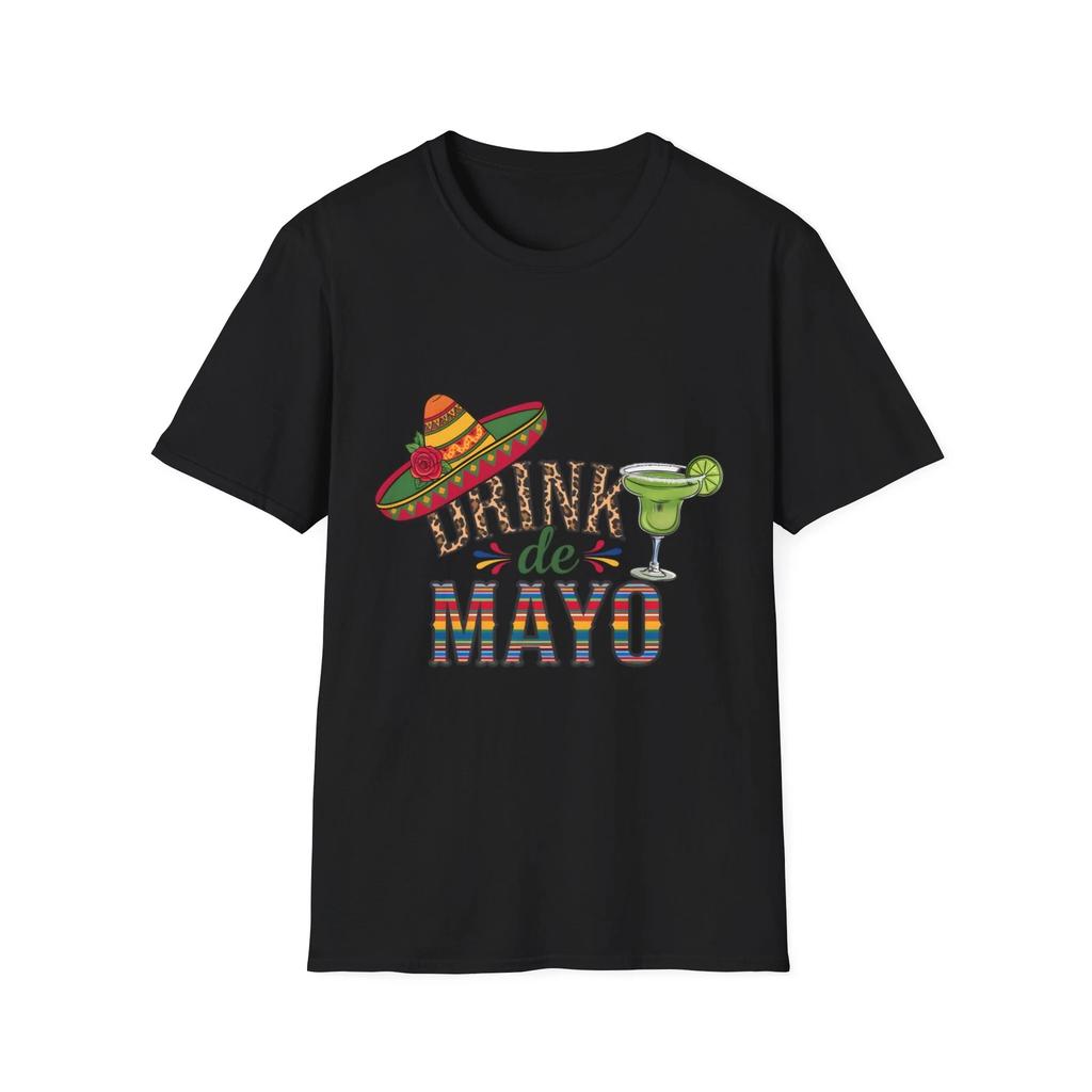Drink de Mayo Unisex T-Shirt, Softstyle Tee for Cinco de Mayo, Fun Party Shirt,