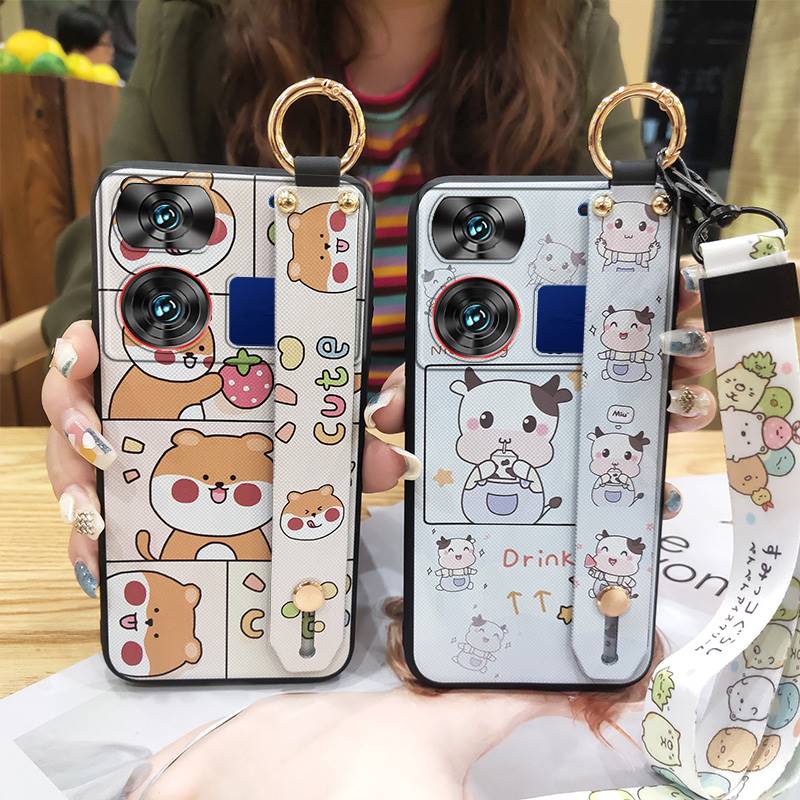 Soft Case Ring Phone Case For ZTE Nubia Z60 Ultra Back Cover Fashion Design Lanyard Waterproof Anti-knock Wrist Strap
