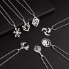 Genshin Impact Titanium Pendant Necklaces Element Pyro Hydro Anemo Electro Dengro Cyro Geo Hutao Boo Jewelry for Players Fans
