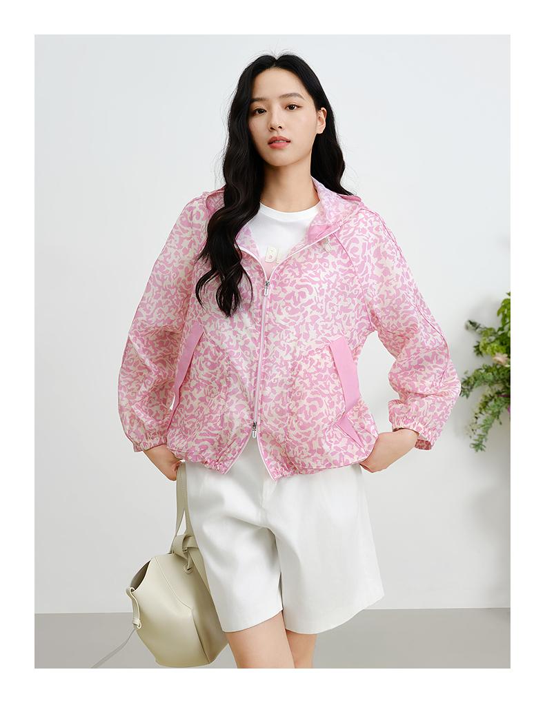 JUZUI casual and fashionable hooded leopard print casual jacket for women's summer collection