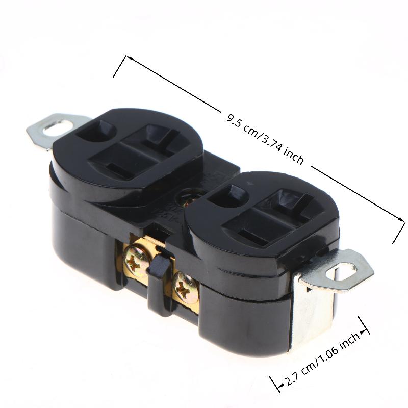 US-style Double Socket 20A 125V E-09 Wiring Lock Connector Durable Fireproof for Home Commercial Electrical Wiring Use