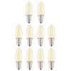 10Pcs E12 Long Filament Small LED Light Bulbs Dimmable Lamp 1.5W AC110V for Home Lighting