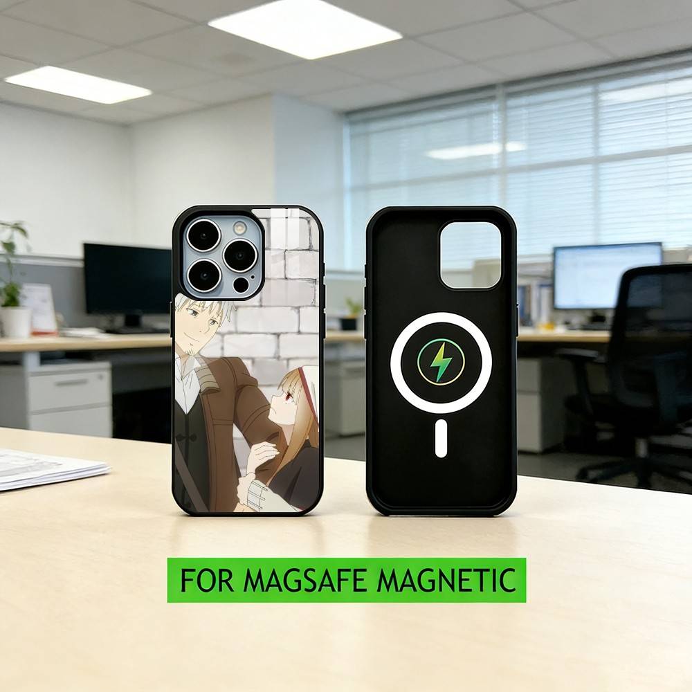 S-Spice and Wolf Anime Phone Case For iPhone17,16,15,14,13,12,11 Plus,Pro Magnetic with Magsafe Wireless Charging
