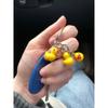 Cute Little Yellow Acrylic Plastic DUCK Key Chain Dancing Duck Keychain Couples Women Friend Gift Bag Pendant Accessory Keyring