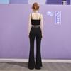 UNIFREE Women's Printed Slit Flared Casual Pants