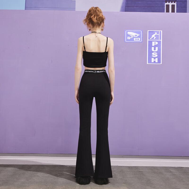 UNIFREE Women's Printed Slit Flared Casual Pants