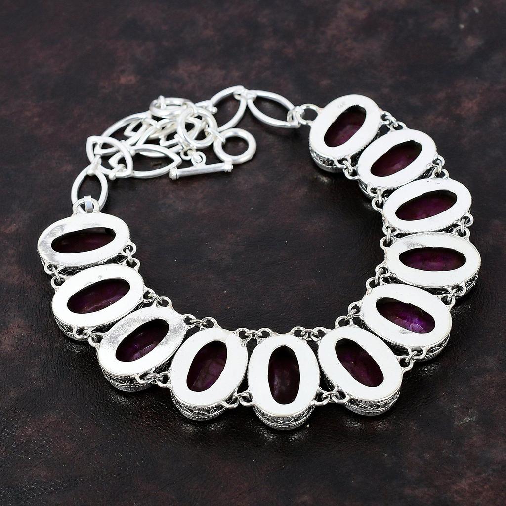 Ожерелье с граненым кашмирским рубином, винтажное ожерелье из драгоценного камня, ожерелье из стерлингового серебра 925 пробы, регулируемое ожерелье-цепочка, ювелирное изделие ручной работы, подарок для мамы