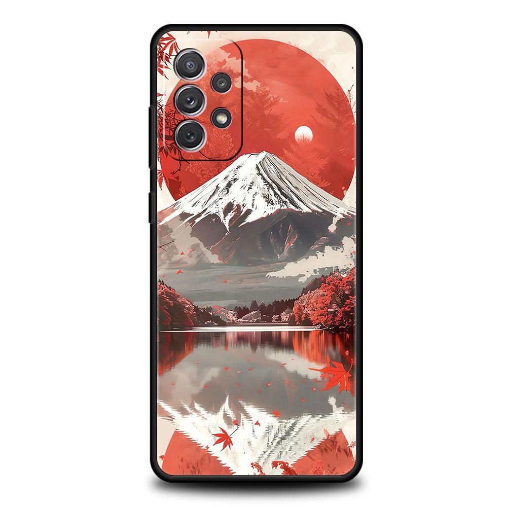 Чехол для телефона с японским аниме-пейзажем Для Samsung A15 A13 A35 A55 A51 A71 A41 A31 A21S A03S A05 A23 A25 A33 A53 A73 5G Чехол