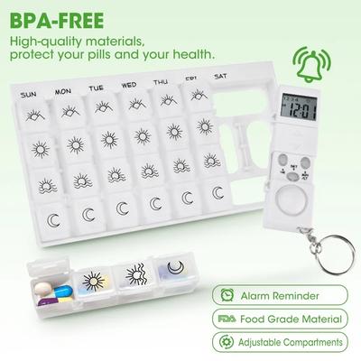 28 ячеек, ящик для хранения лекарств, электронный таймер, органайзер для таблеток на 7 дней, еженедельный таймер, умный дозатор с напоминаниями
