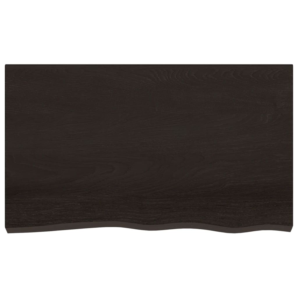 Washbasin Top Dark Brown 100x60x2 cm Solid Wood Treated