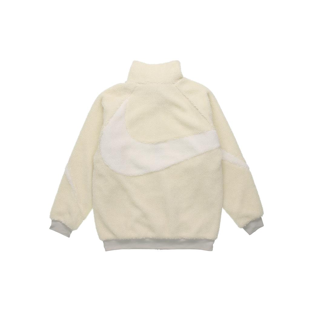 Nike Womens Big Swoosh Reversible Boa Jacket (Asia Sizing) Light Bone Men Outerwear White BQ6546-070