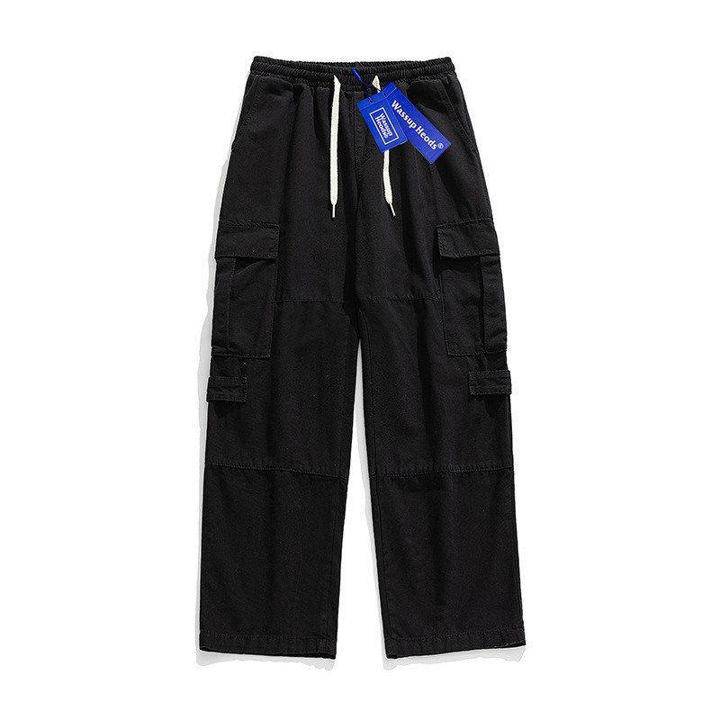 Wassup Retro Wide-Leg Pants Boys Loose Straight-leg Fall and Winter American Street Workwear Fashion Brand Wind Multi-Pocket Pants