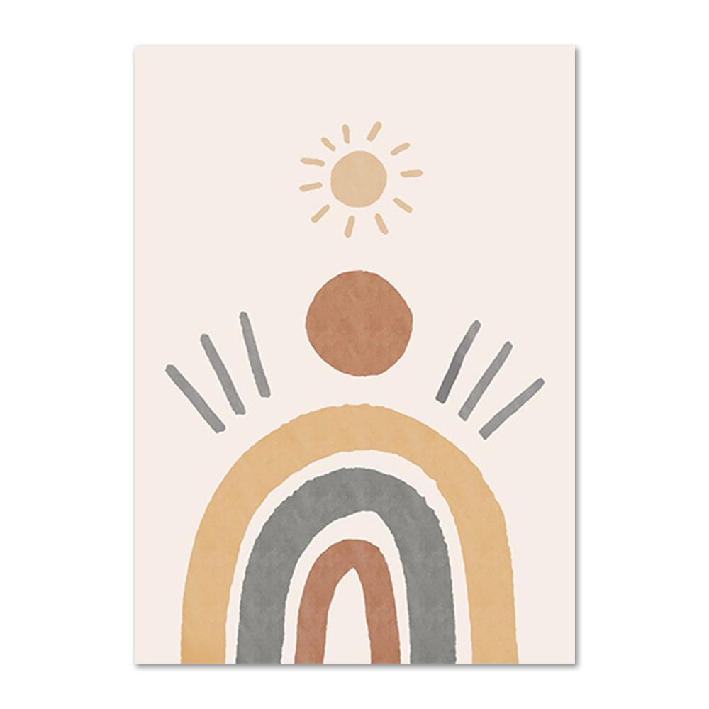 Boho Nursery Poster Lion Bear Wall Art Canvas Painting Sun Rainbow Alphabet Canvas Paintings Wall Pictures for Kids Room Decor