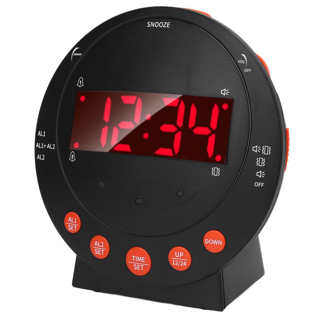 Вибрационный будильник для глухих и слабослышащих людей Цифровой будильник с функцией повтора сигнала и светодиодным дисплеем