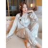 Women Pajamas Set Luxury Sleepwear Print Smooth Faux Silk Pajama Set Home Clothe Nightclothes Summer Outfits