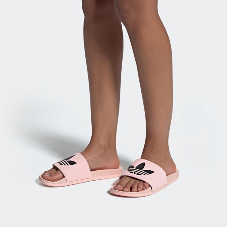 adidas Оригинальные Adilette Lite Удобные Простые Резиновая Подошва Прошитые Нескользящие Шлепанцы Женская Обувь Розовый EG8682