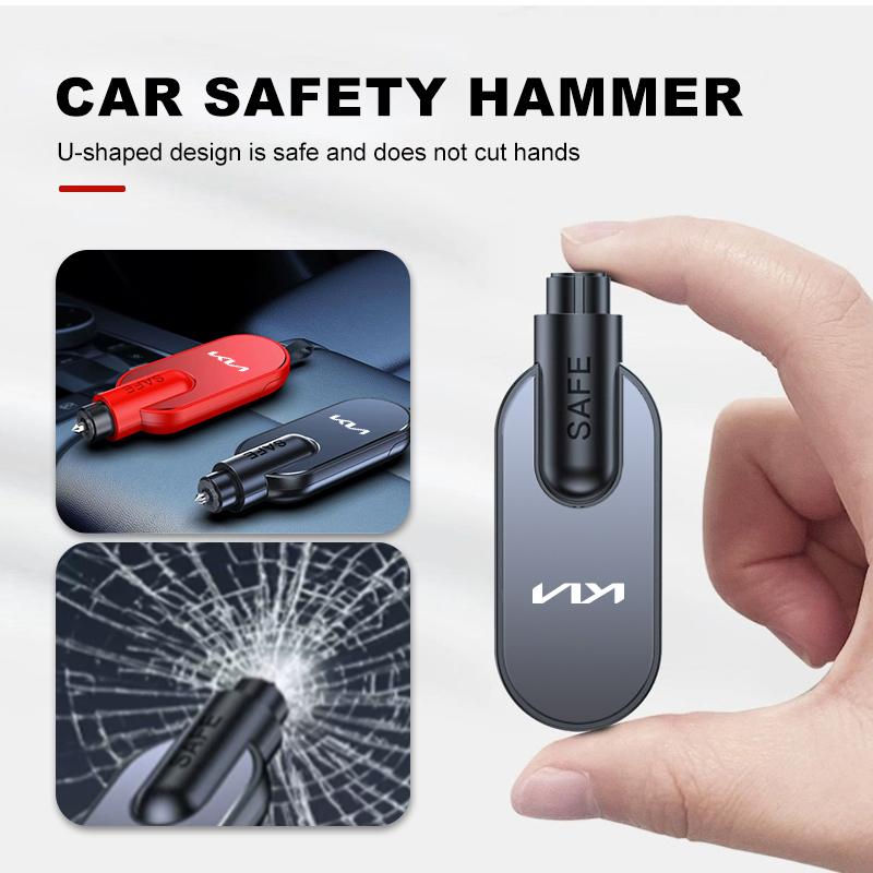 AYUHJY1 Car Alloy Safety Hammer Emergency Glass Breaker Rescue Tool Safety Supplies For KIA Ceed Sportage Rio K5 K2 Optima Cerato